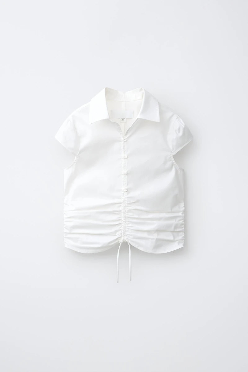 FITTED RUCHED SHIRT