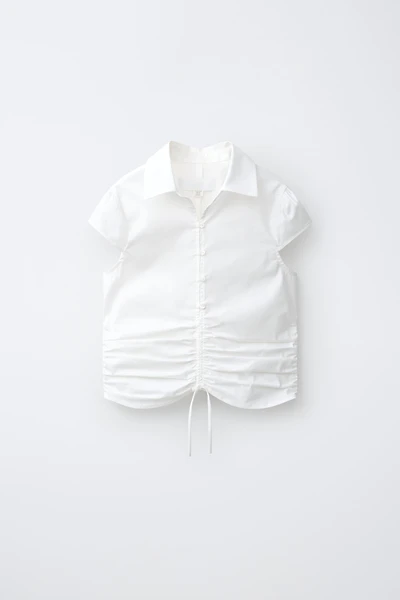 FITTED RUCHED SHIRT