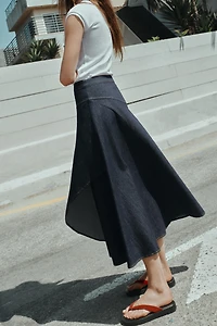 Z1975 RUFFLE DENIM MIDI SKIRT