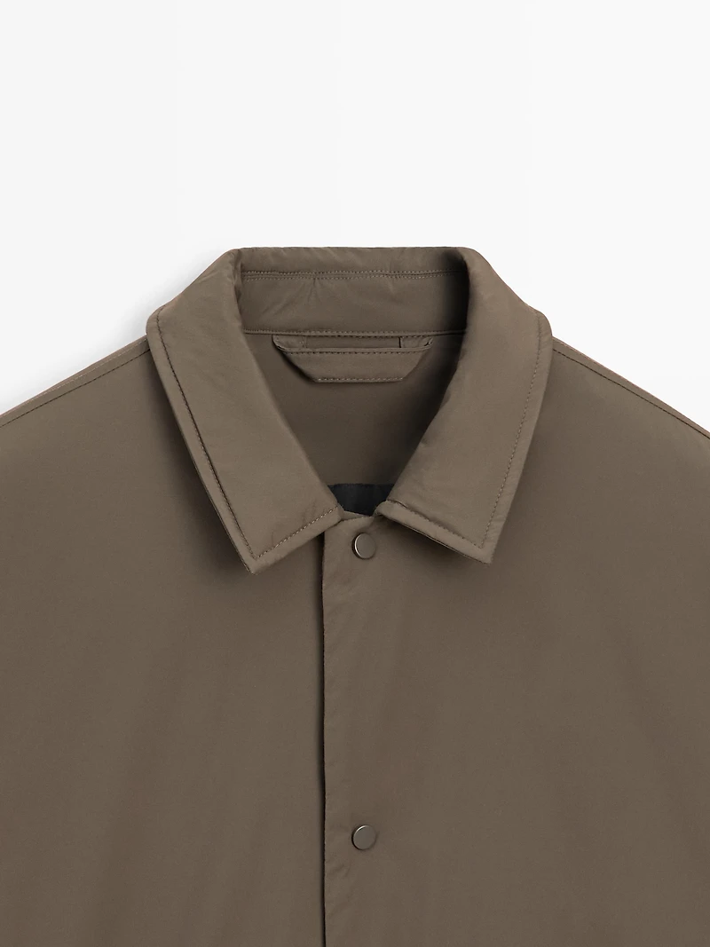 Lightweight water-repellent padded overshirt