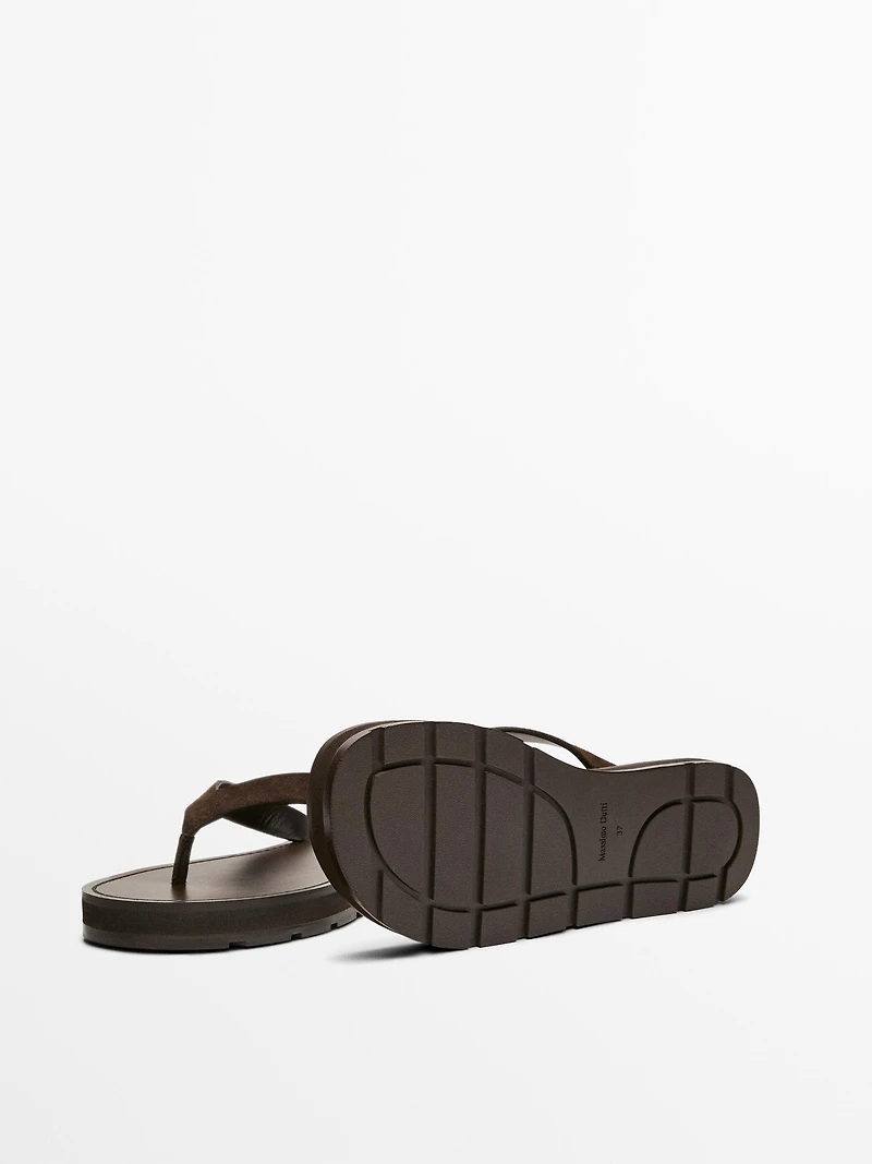 Leather toe divider sandals