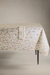 RESIN-COATED FLORAL PRINT TABLECLOTH