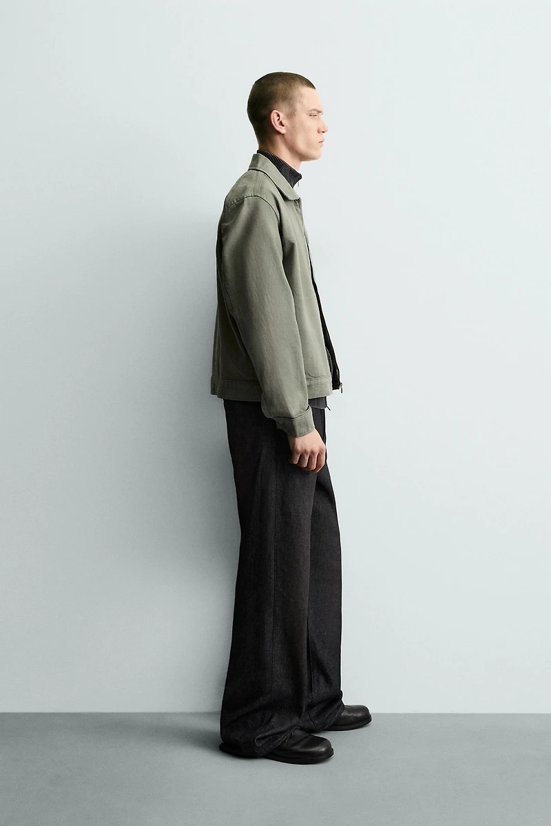 WASHED ZIP-UP OVERSHIRT