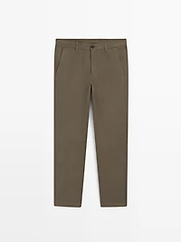 Slim fit textured trousers