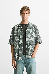 ABSTRACT FLORAL PRINT SHIRT