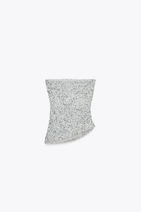 SEQUIN BANDEAU TOP