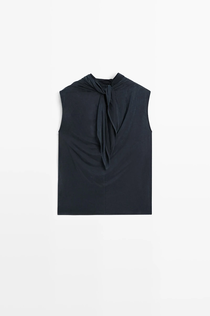 Draped back-tie top - STUDIO