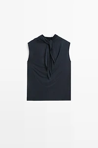 Draped back-tie top - STUDIO
