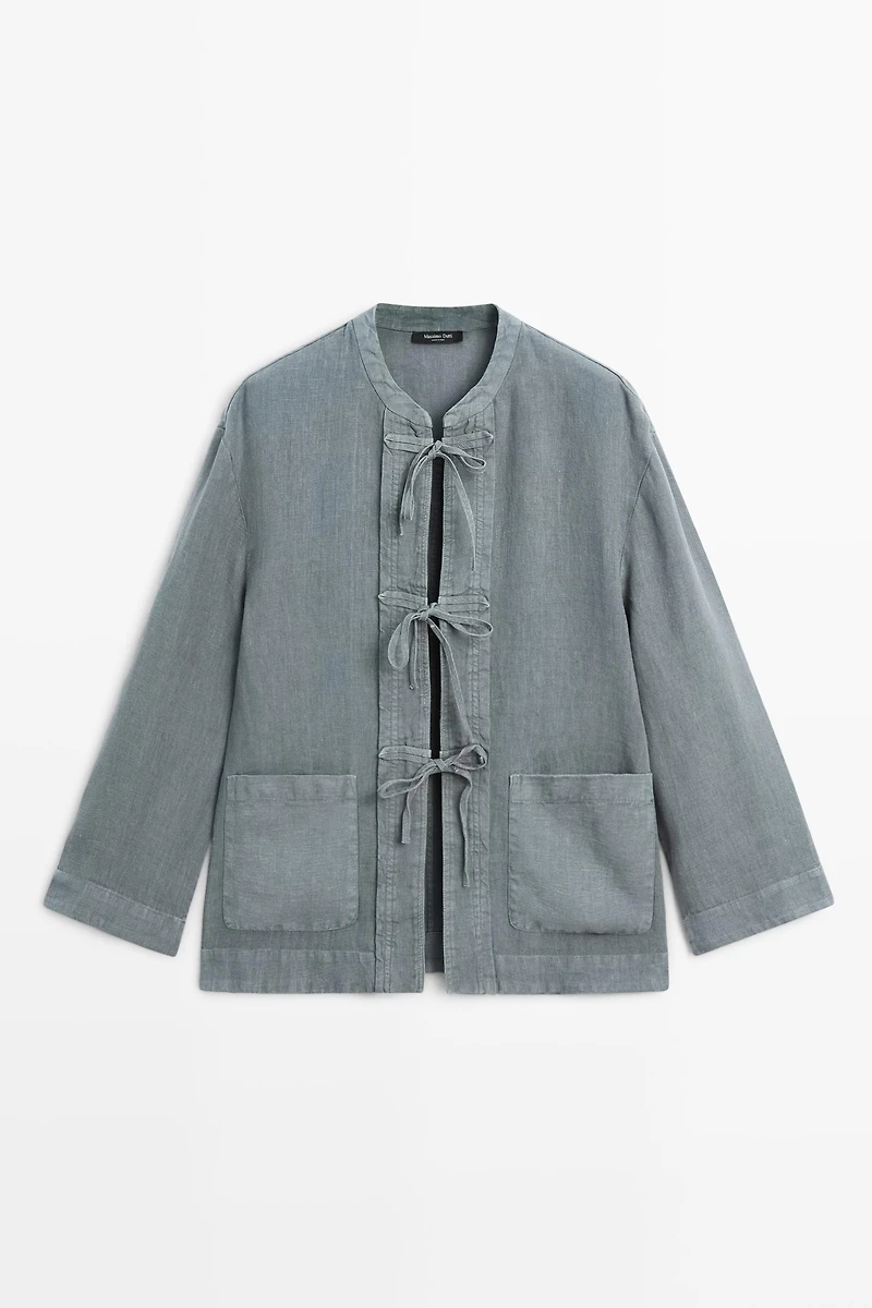 Kimono en 100 % lin à nouer