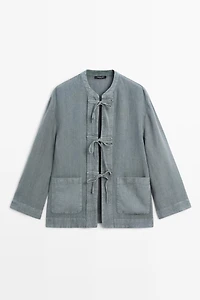 Kimono en 100 % lin à nouer