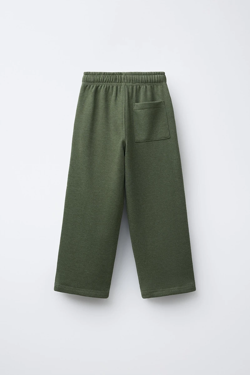 PLUSH SWEATSHIRT AND PANTS SET WITH TEXT PRINT