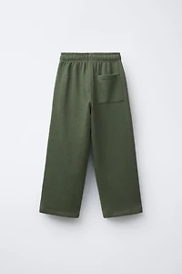 PLUSH SWEATSHIRT AND PANTS SET WITH TEXT PRINT