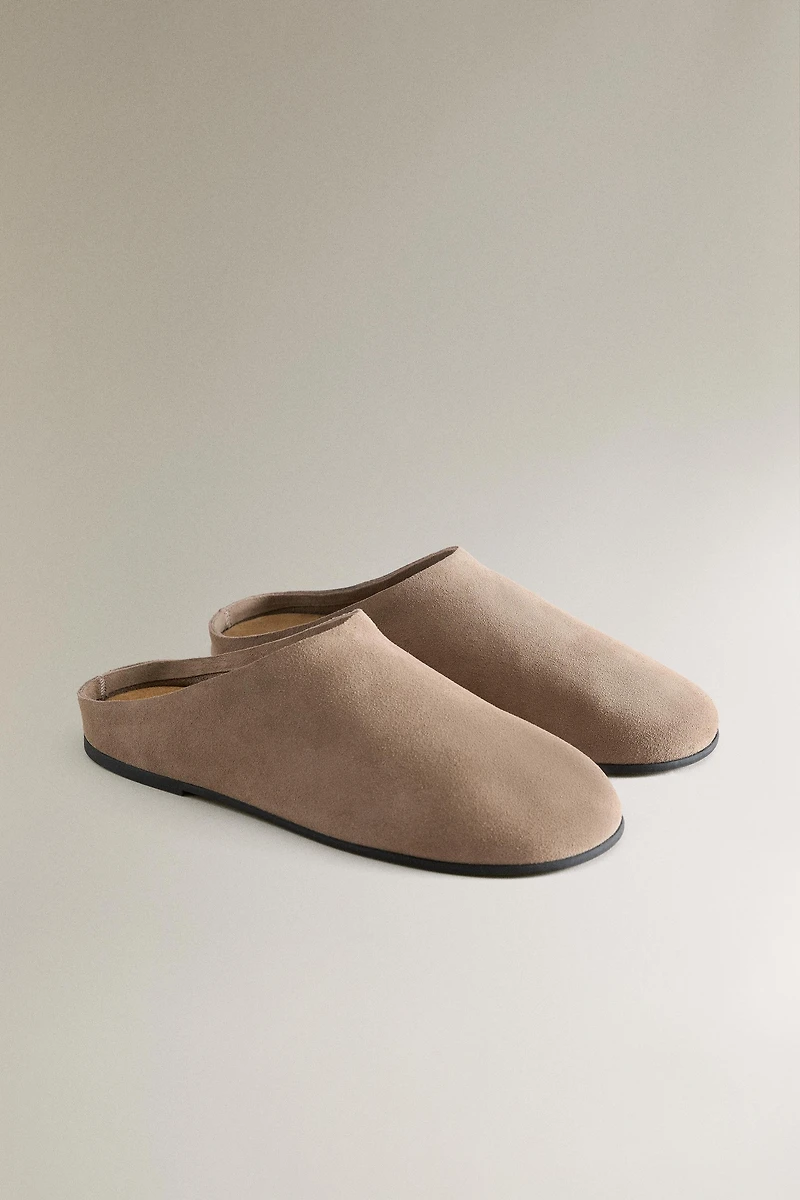 MINIMAL LEATHER MULE CLOG SLIPPERS