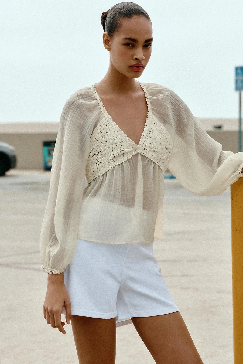 BLOUSE BIMATIÈRE CROCHET