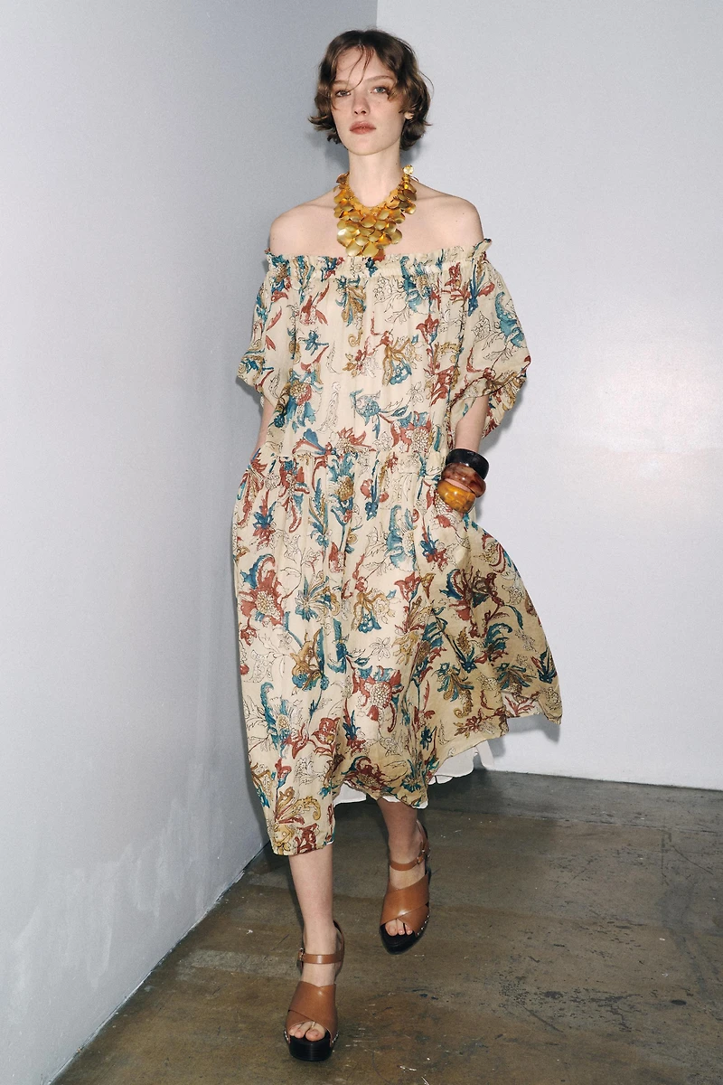 ROBE EN RAMIE IMPRIMÉE ZW COLLECTION