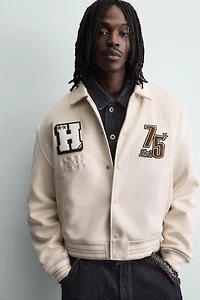 FAUX SUEDE BOMBER JACKET