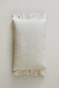 HOUSSE DE COUSSIN ÉDREDON COTON VOLANT
