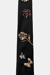 CRAVATE CHARMS FLEURS PAPILLON