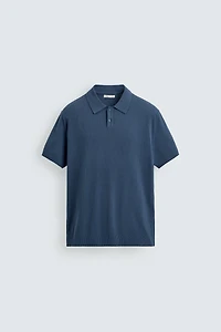 RIB KNIT POLO SHIRT