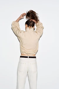 CHEMISE EN POPELINE AVEC COL CONTRASTANT