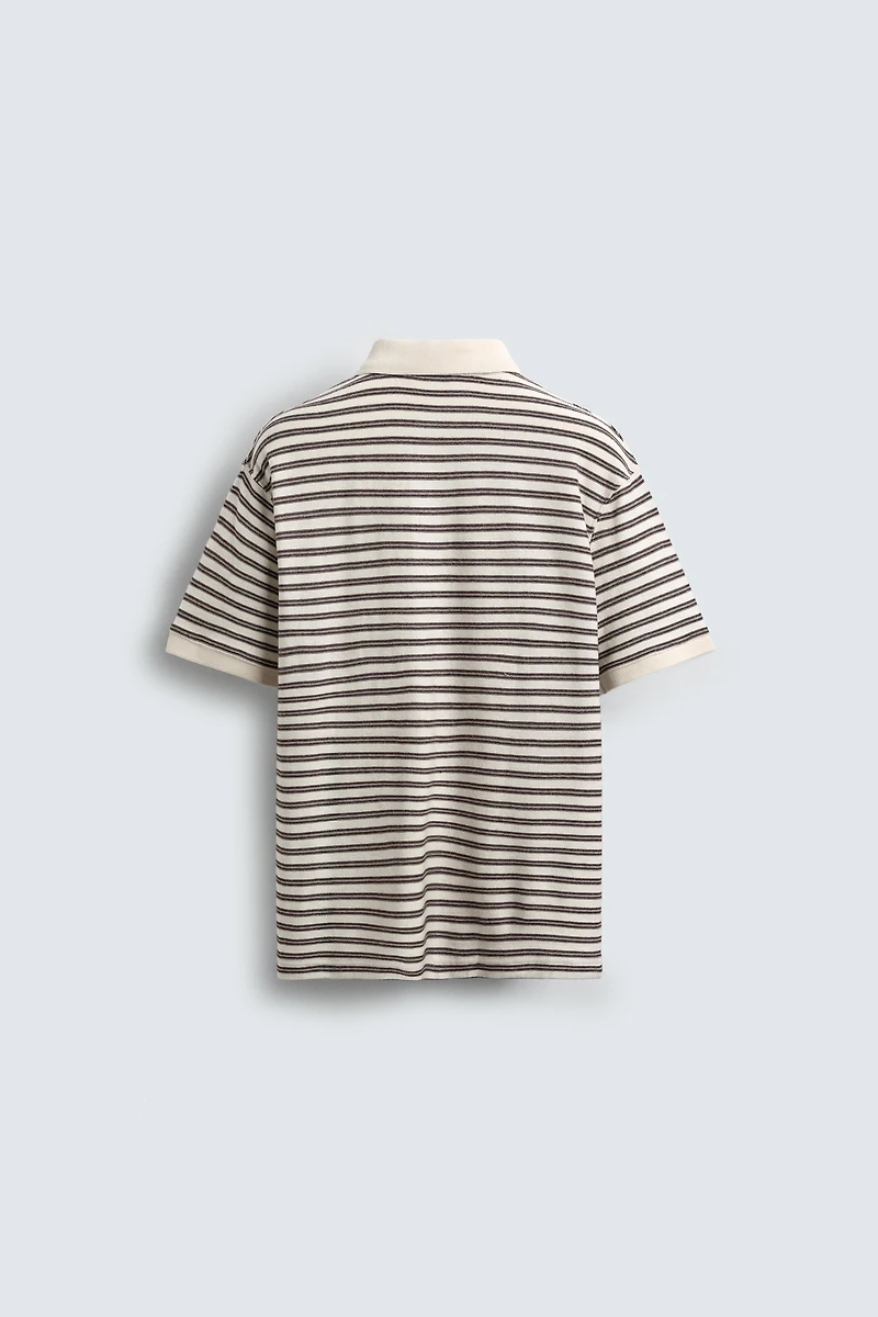 REGULAR FIT STRIPED JACQUARD POLO