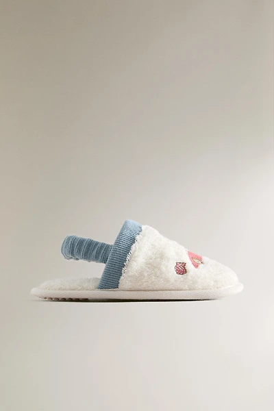 CHILDREN'S TERRYCLOTH BATHROOM RACING DOG SLIPPERS