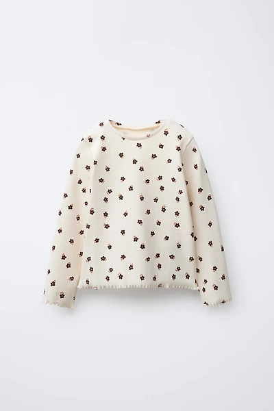 PRINTED RIBBED T-SHIRT