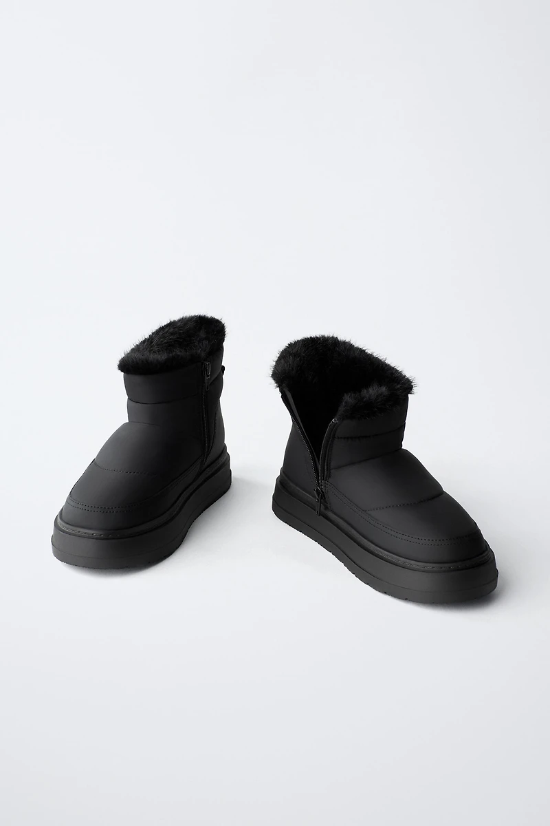 WATER REPELLENT QUILTED ANKLE BOOTS