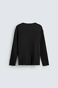 OPEN-KNIT RIBBED JUMPER