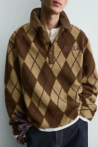 JACQUARD DIAMOND TEXTURE POLO SHIRT