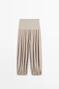 Sarouel trousers with wide waistband