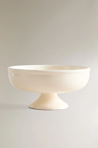 EARTHENWARE FRUIT BOWL WITH STAND