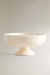 EARTHENWARE FRUIT BOWL WITH STAND