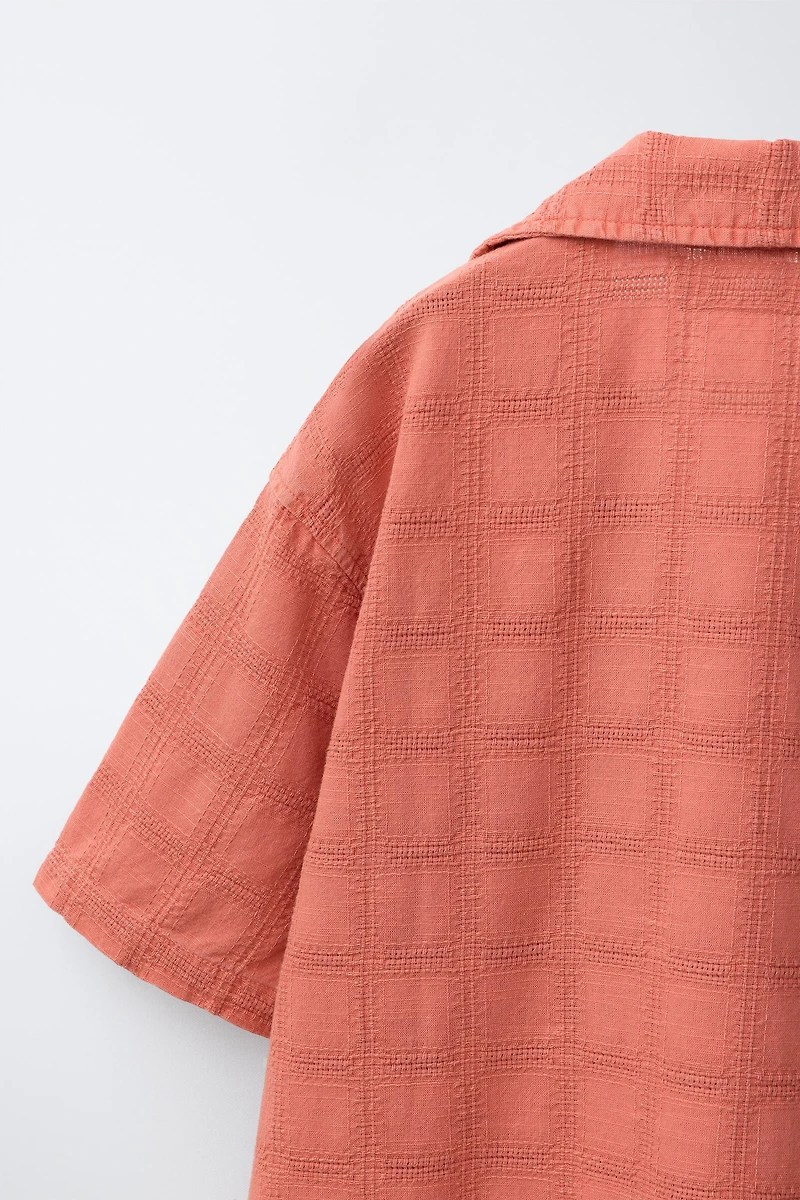 CHEMISE À CARREAUX TEXTURÉE
