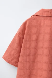 CHEMISE À CARREAUX TEXTURÉE