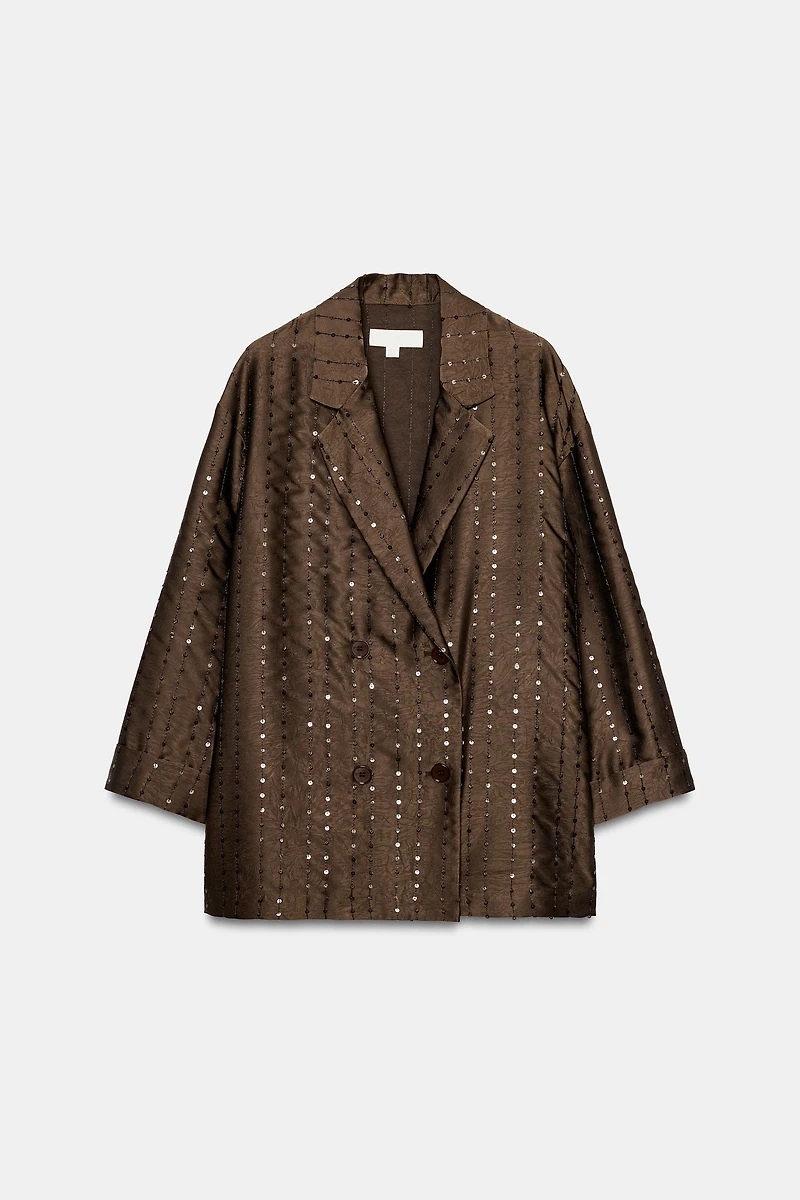 SEQUIN DOUBLE-BREASTED BLAZER
