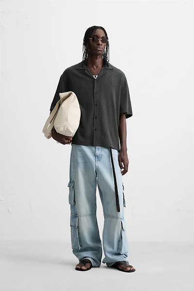 WRINKLED EFFECT TEXTURED SHIRT