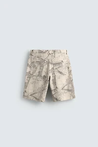 TREE PRINT BAGGY FIT SHORTS