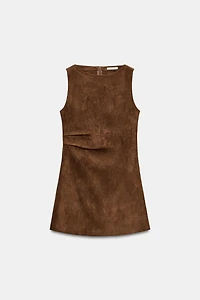 FAUX SUEDE SHORT DRESS