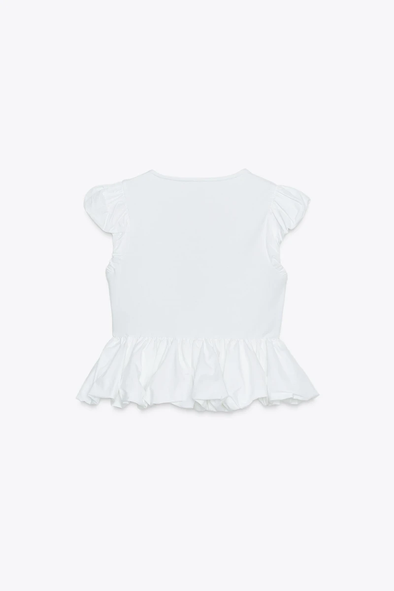 CONTRAST BOW T-SHIRT