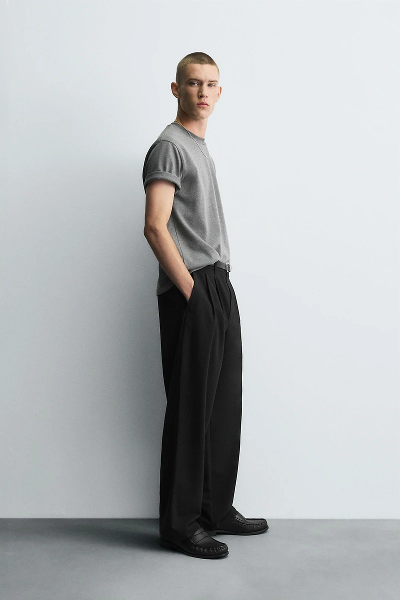 PLEATED WIDE FIT PANTS