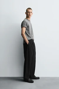 PLEATED WIDE FIT PANTS