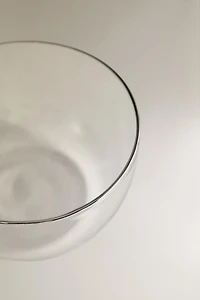 SILVER RIM BOROSILICATE GLASS BOWL