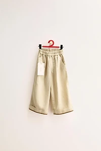 ZARA TIMELESS - LINEN PANTS WITH CONTRAST HEM
