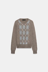 PULL AVEC LAINE À LOSANGES