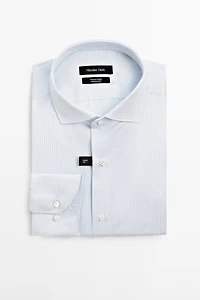 Slim fit 100% cotton double stripe shirt