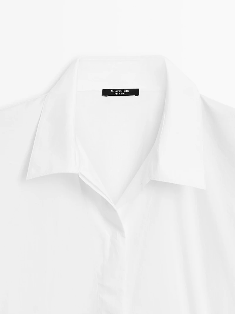 Loose-fitting 100% cotton poplin shirt