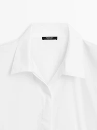 Loose-fitting 100% cotton poplin shirt