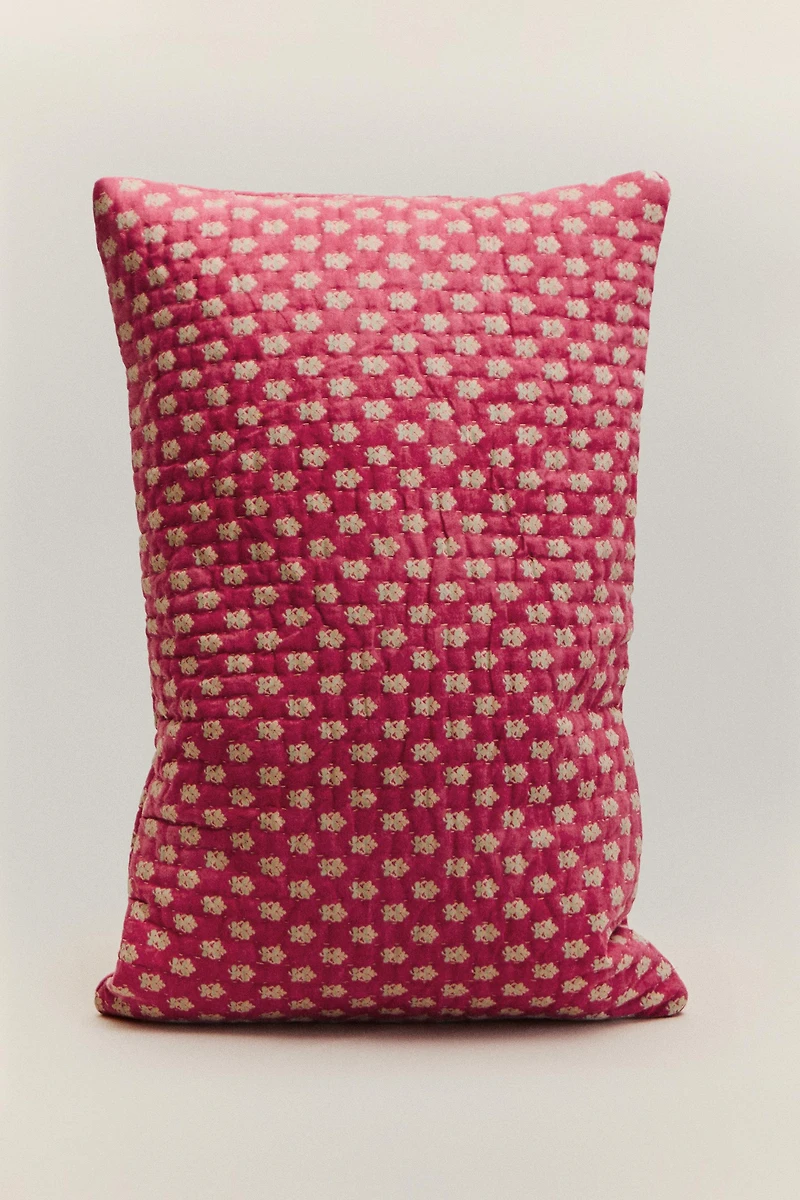 HOUSSE DE COUSSIN EN COTON FLEURS | KATHARINE POLE