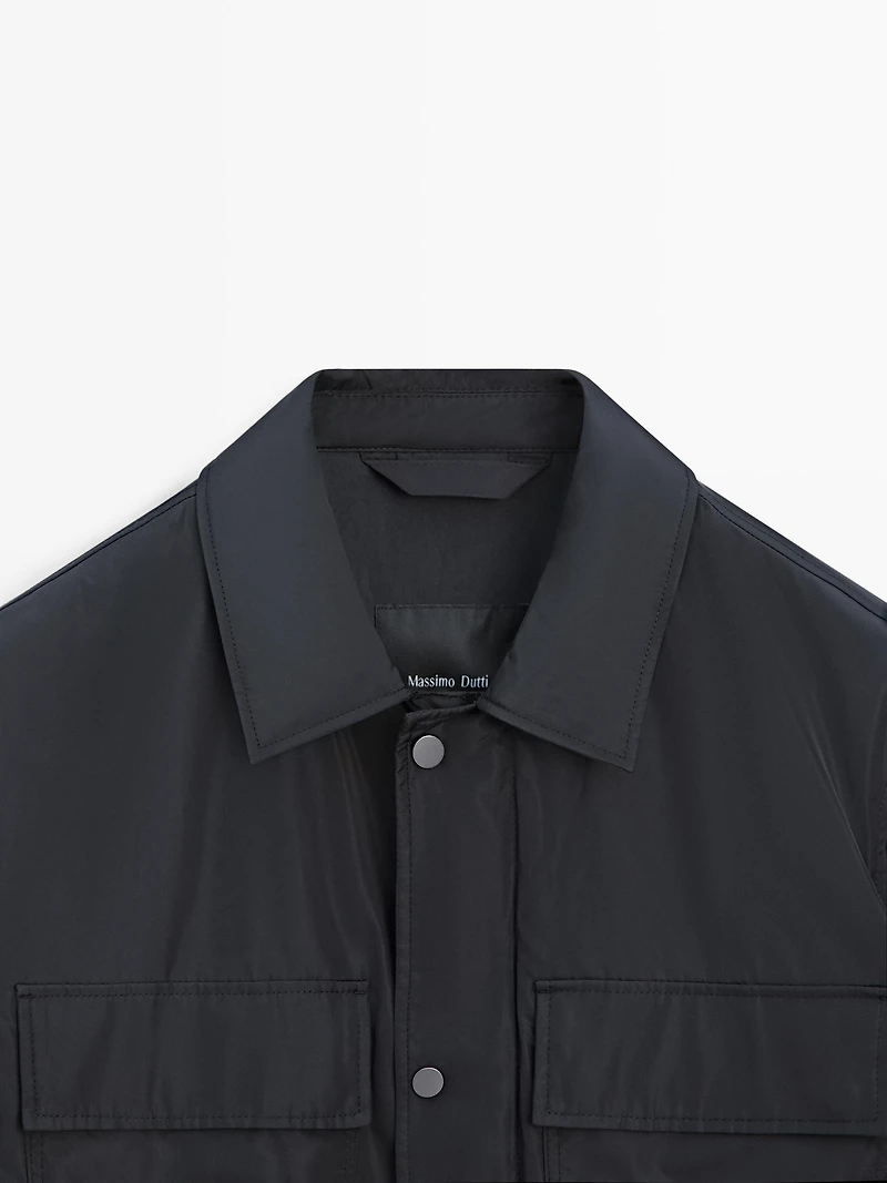 Water-repellent overshirt with pockets